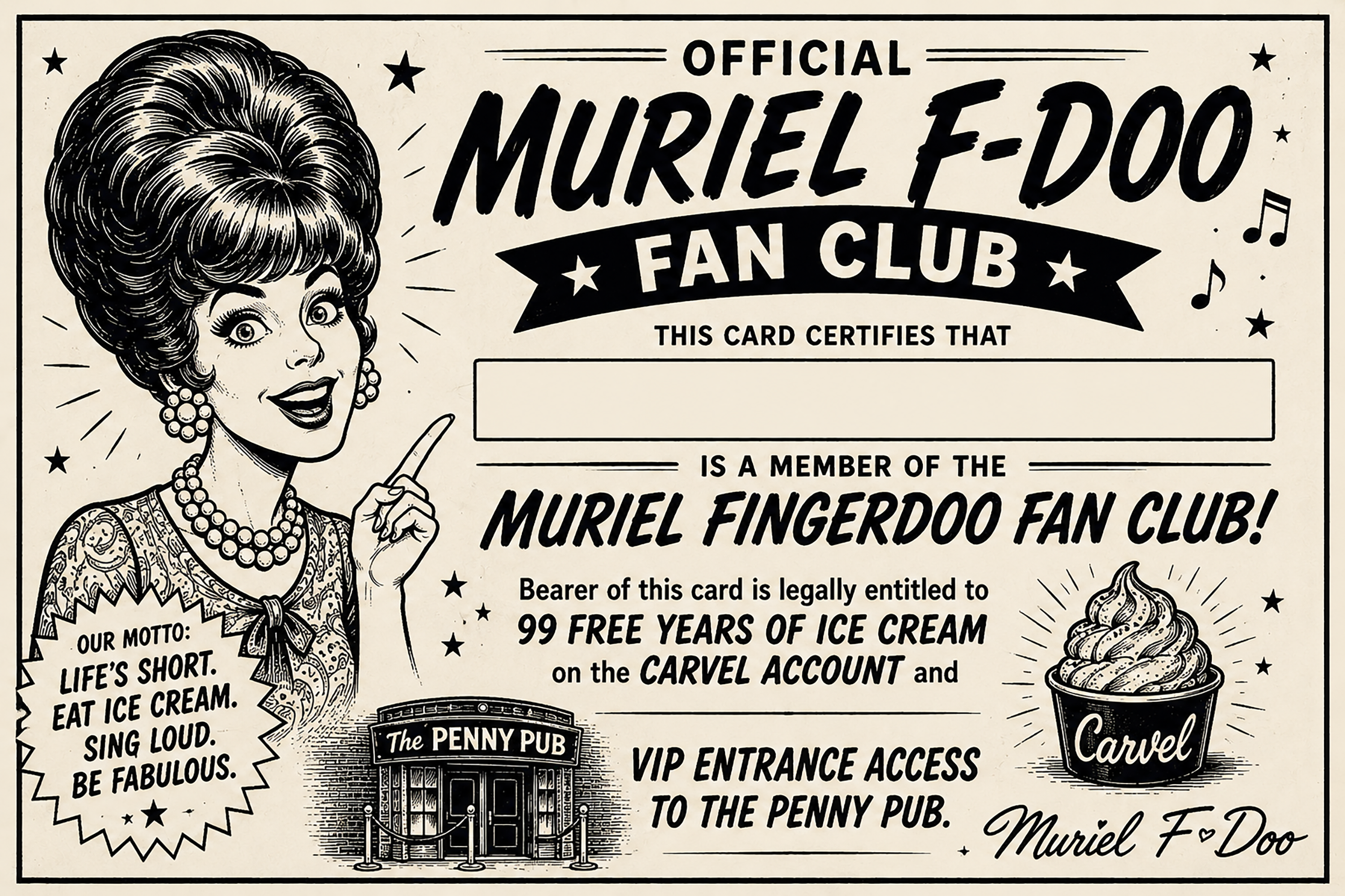Muriel Fan Club Card
